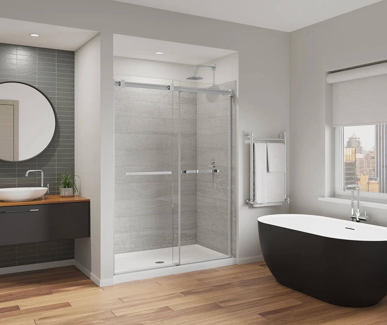 Duel Alto 56-59 X 78 in. 8mm Bypass Shower Door for Alcove Installation with GlassShield® glass in Chrome - Plumbing Market