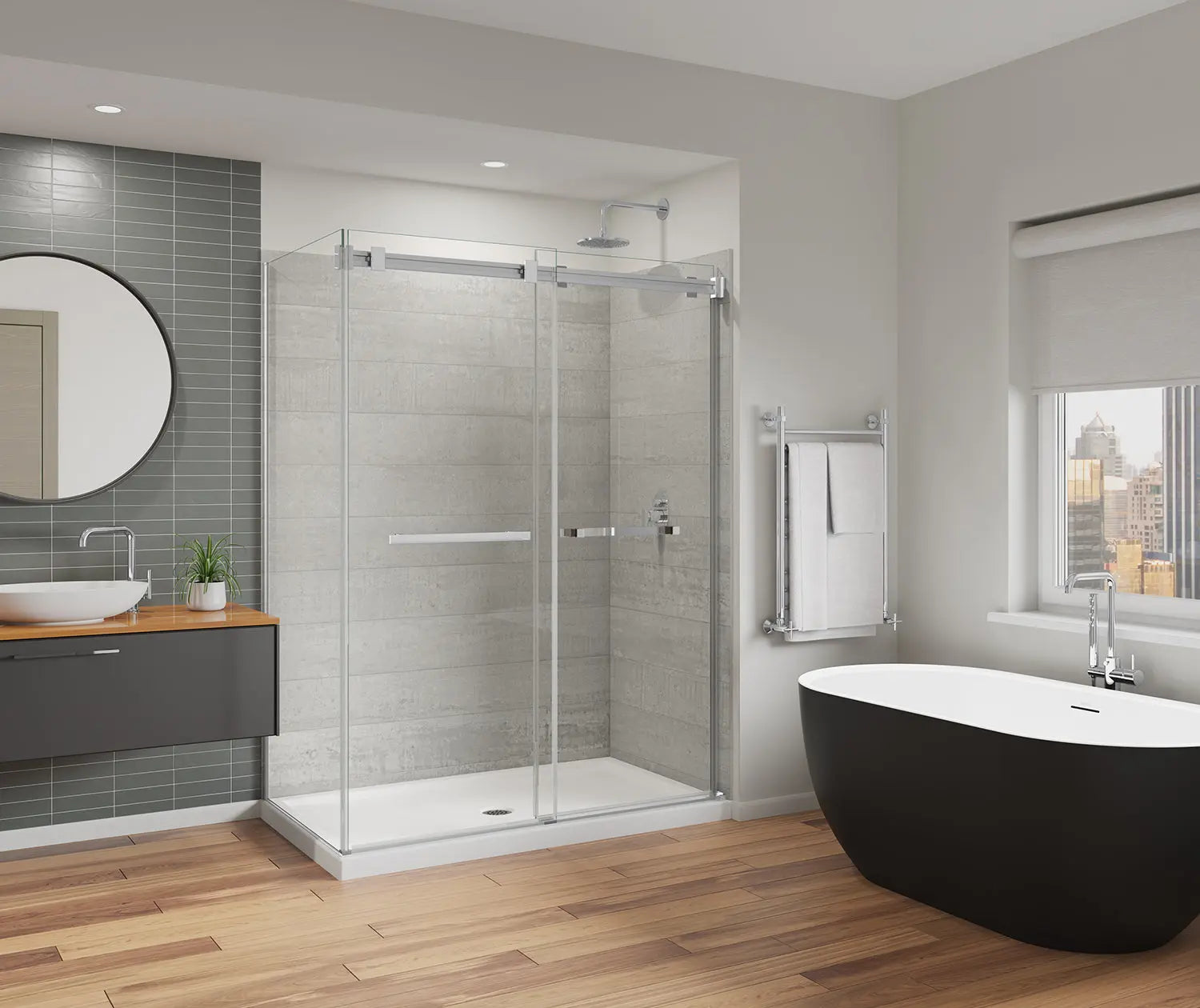 Duel Alto 56-59 X 78 in. 8mm Bypass Shower Door for Alcove Installation with GlassShield® glass in Chrome - Plumbing Market