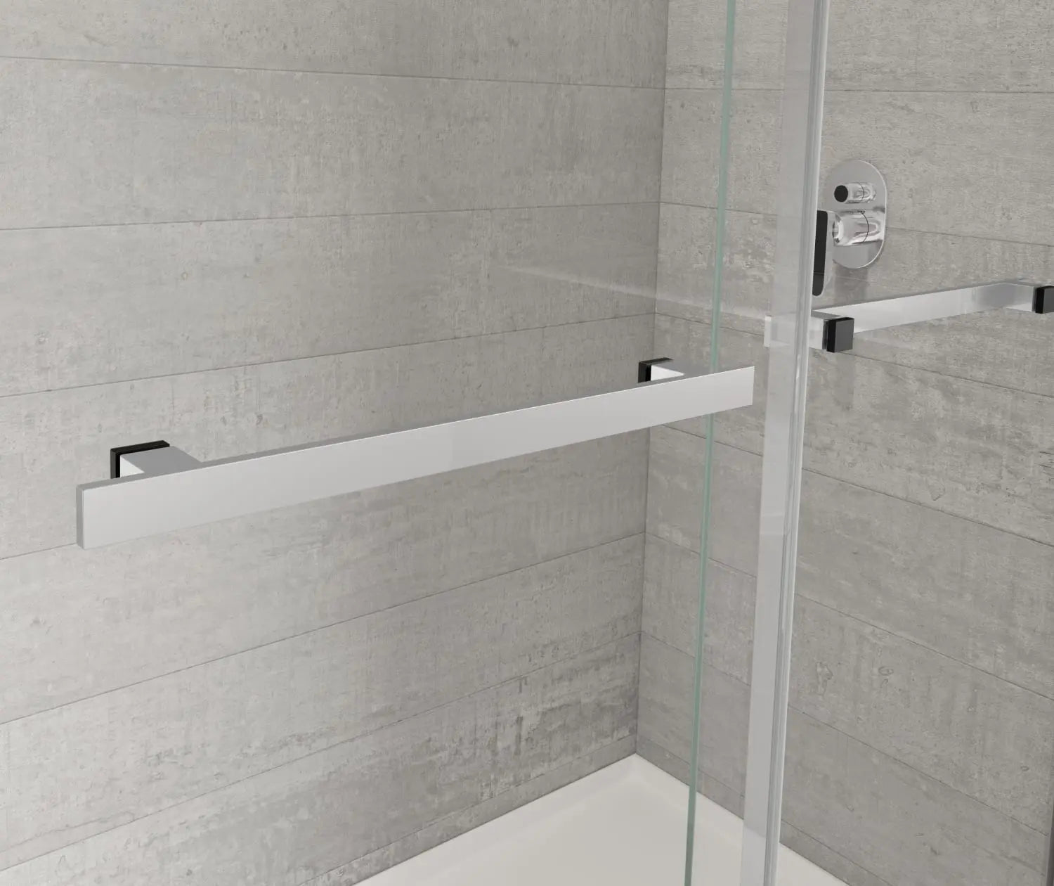 Duel Alto 56-59 X 78 in. 8mm Bypass Shower Door for Alcove Installation with GlassShield® glass in Chrome & Matte Black - Plumbing Market