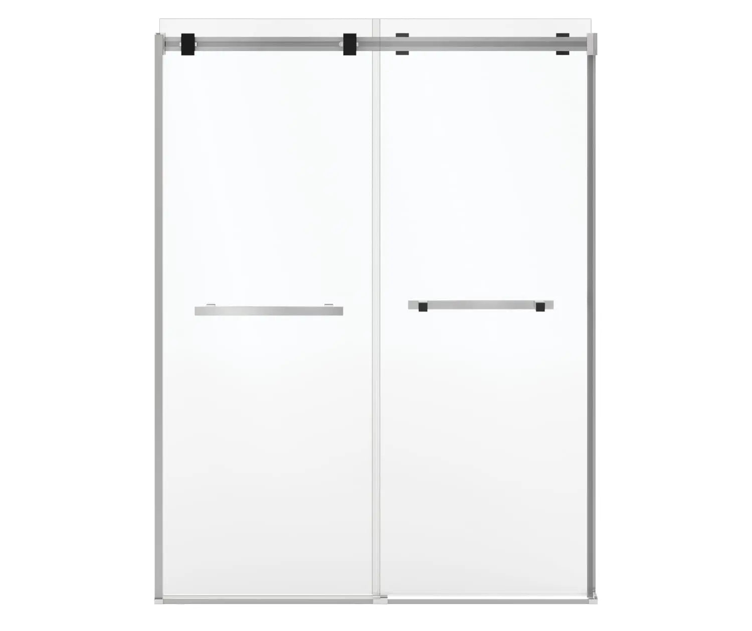 Duel Alto 56-59 X 78 in. 8mm Bypass Shower Door for Alcove Installation with GlassShield® glass in Chrome & Matte Black - Plumbing Market