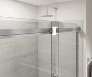 Duel Alto 56-59 X 78 in. 8mm Bypass Shower Door for Alcove Installation with GlassShield® glass in Chrome & Matte White - Plumbing Market