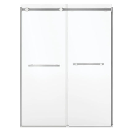 Duel Alto 56-59 X 78 in. 8mm Bypass Shower Door for Alcove Installation with GlassShield® glass in Chrome & Matte White - Plumbing Market