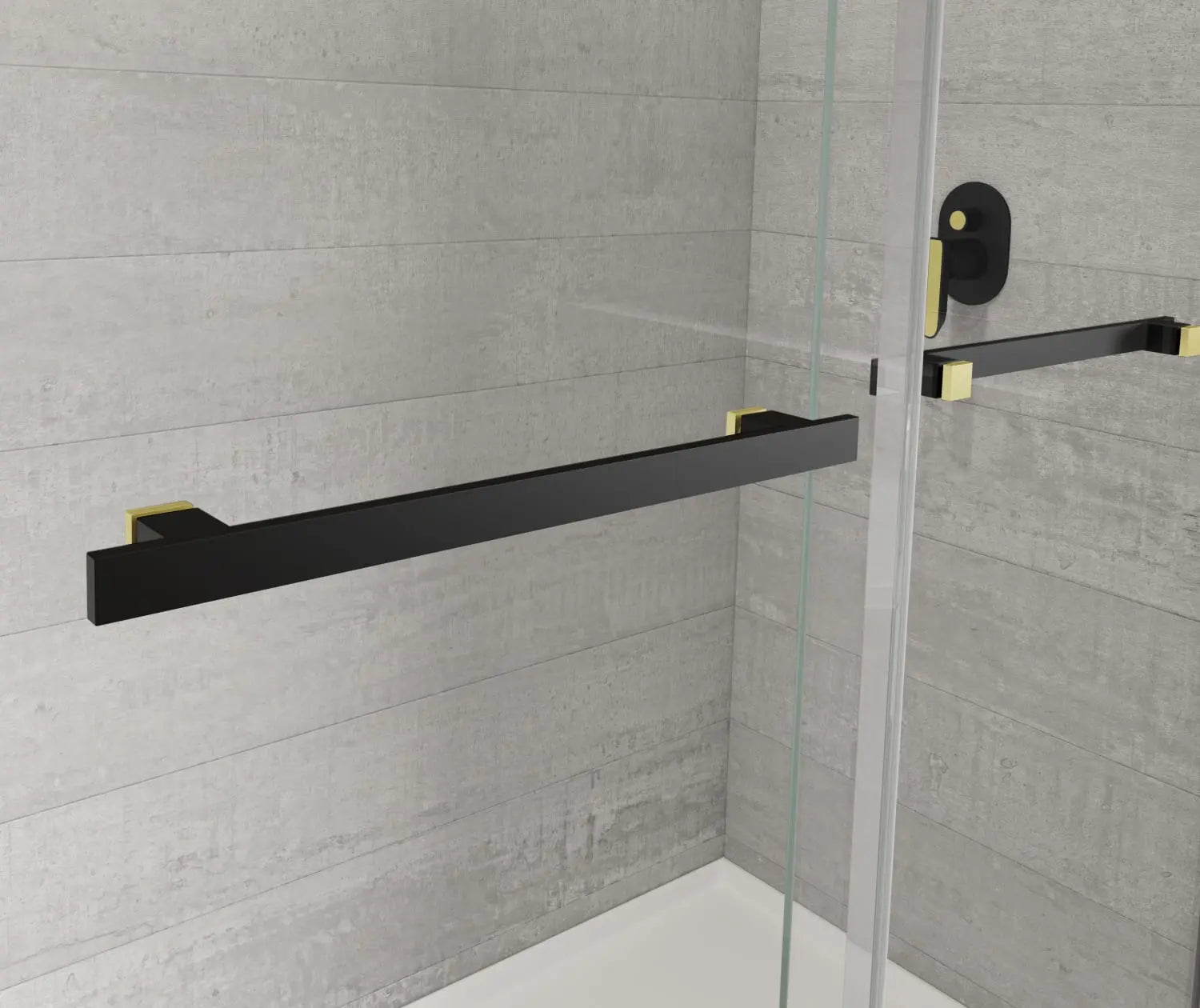 Duel Alto 56-59 X 78 in. 8mm Bypass Shower Door for Alcove Installation with GlassShield® glass in Matte Black & Brushed Gold - Plumbing Market