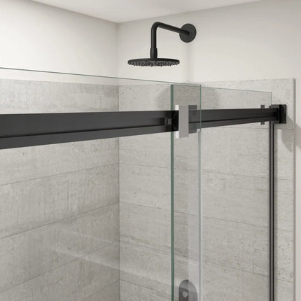 Duel Alto 56-59 X 78 in. 8mm Bypass Shower Door for Alcove Installation with GlassShield® glass in Matte Black & Chrome - Plumbing Market