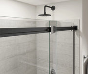 Duel Alto 56-59 X 78 in. 8mm Bypass Shower Door for Alcove Installation with GlassShield® glass in Matte Black & Chrome - Plumbing Market