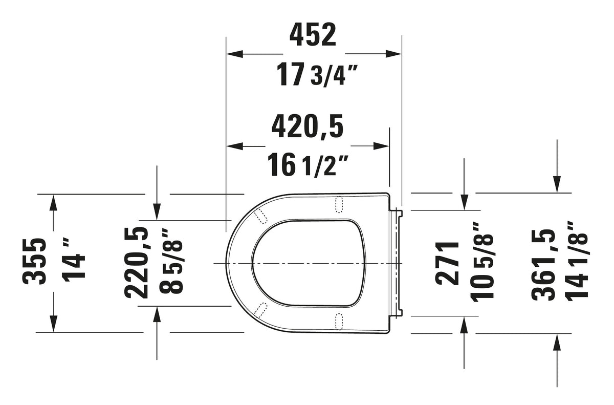 Duravit ME by Starck 002009.00.00 technical drawing - official dimensions