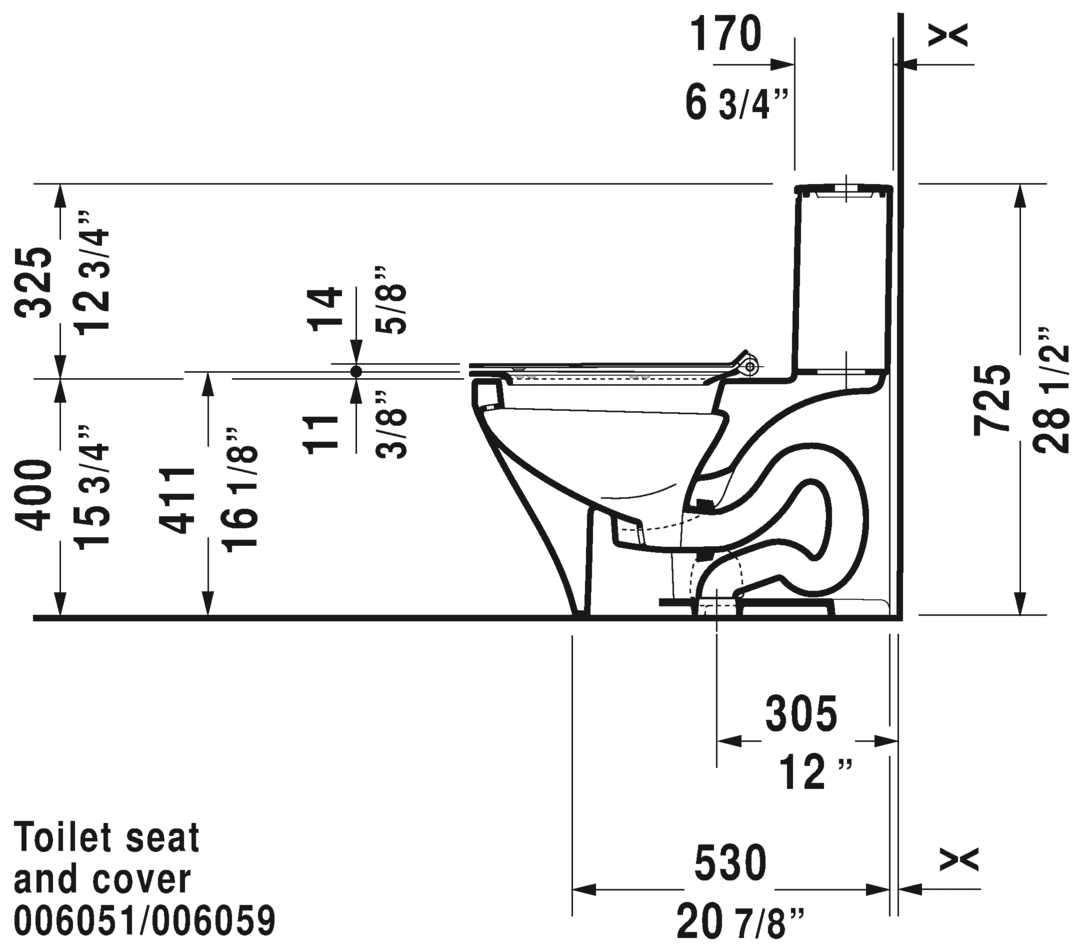 Duravit DuraStyle Elongated One Piece 1.28gpf Toilet Less Seat 2157010085 - Plumbing Market