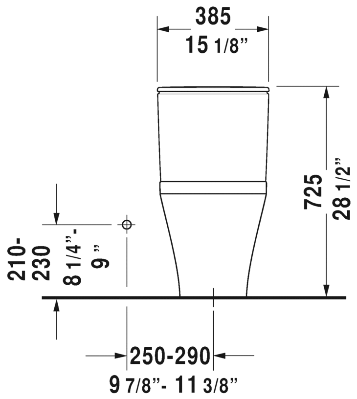 Duravit DuraStyle Elongated One Piece 1.28gpf Toilet Less Seat 2157010085 - Plumbing Market