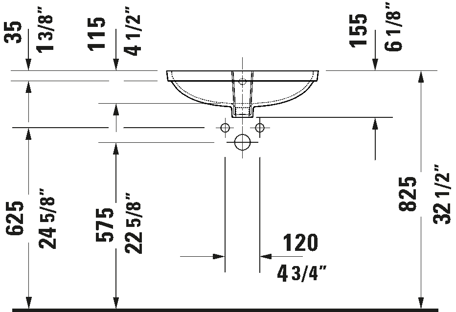 Duravit ME by Starck Undermount Bathroom Sink 035949 - Plumbing Market