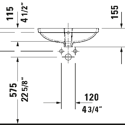 Duravit ME by Starck Undermount Bathroom Sink 035949 - Plumbing Market