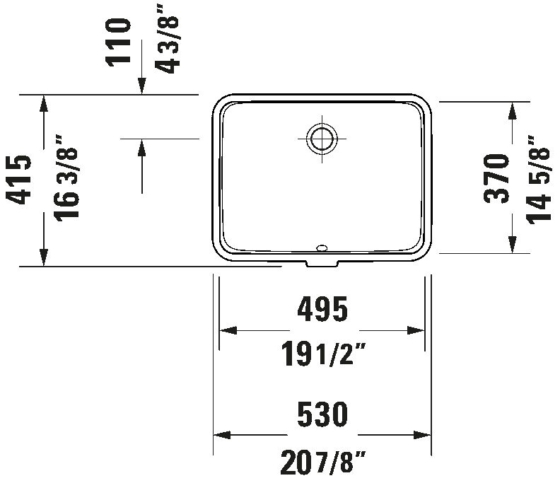 Duravit ME by Starck Undermount Bathroom Sink 035949 - Plumbing Market