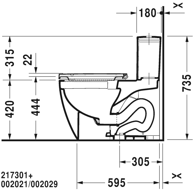 Duravit Me by Starck 1pc 1.28gpf rimless toilet - 2173010085 - Plumbing Market