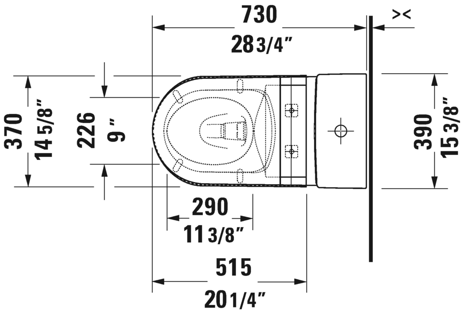 Duravit Me by Starck 1pc 1.28gpf rimless toilet - 2173010085 - Plumbing Market