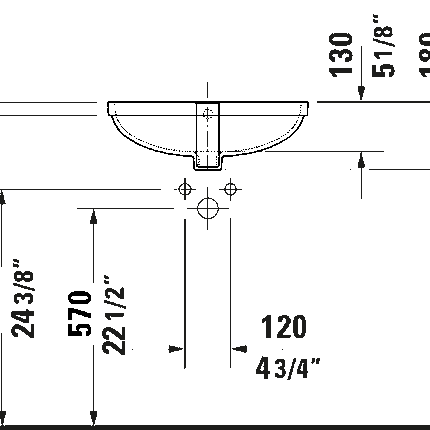 Duravit NO.1 Undermount Bathroom Sink 039549 - Plumbing Market