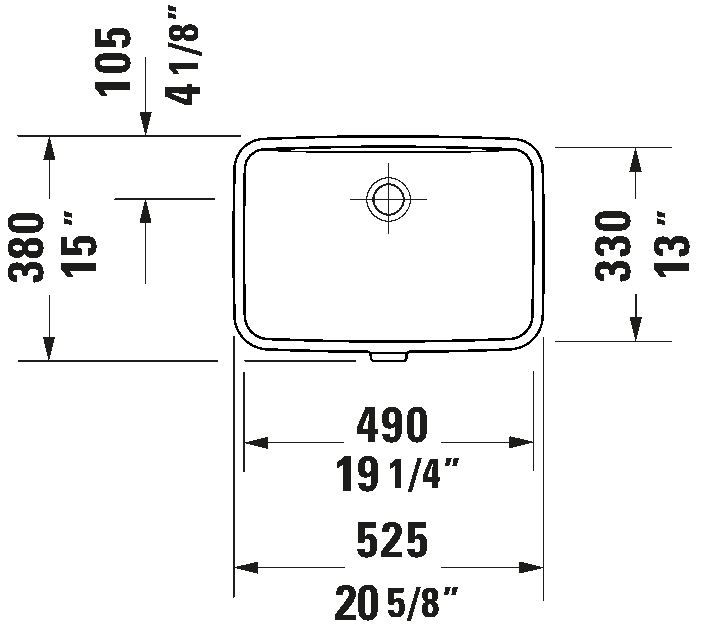 Duravit NO.1 Undermount Bathroom Sink 039549 - Plumbing Market