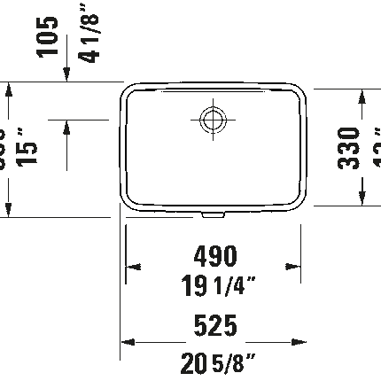 Duravit NO.1 Undermount Bathroom Sink 039549 - Plumbing Market