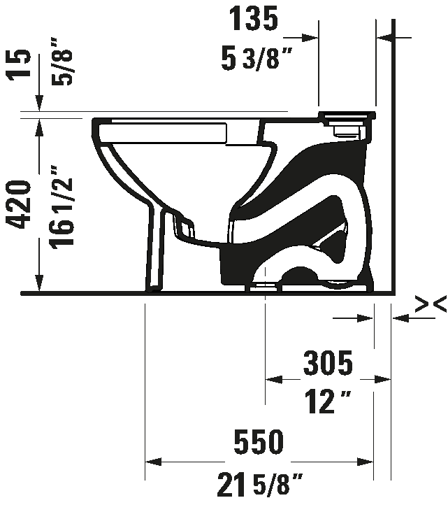 Duravit No.1 PRO Series Two Piece Toilet Elongated Comfort Height - Plumbing Market
