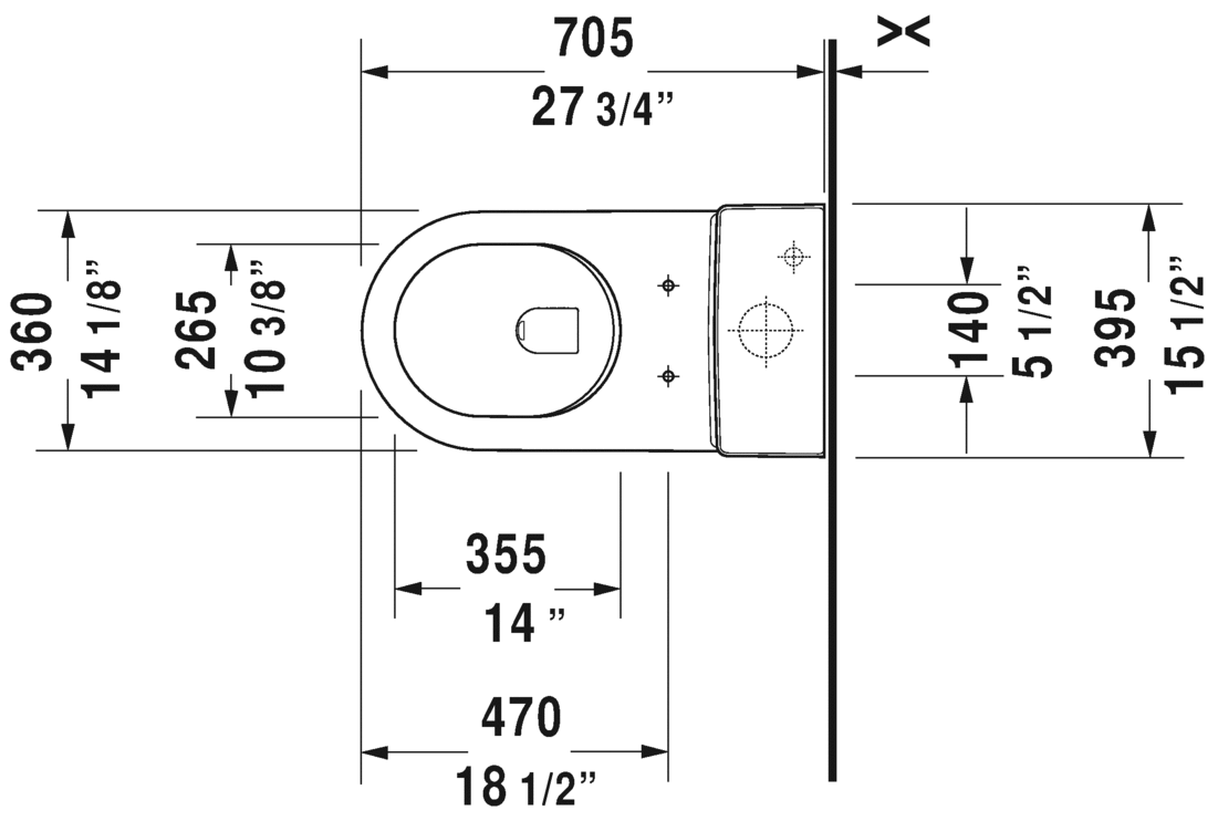 Duravit Starck 3 One Piece 1.28gpf toilet - 2120010001 - Plumbing Market