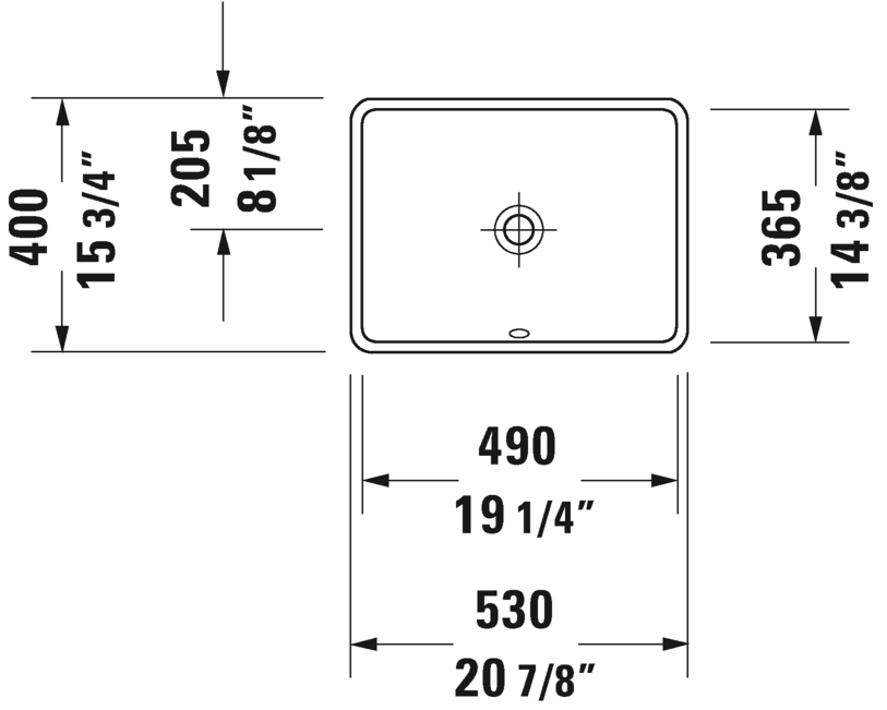Duravit Starck 3 undermount lavatory w/overflow - 0305490017 - Plumbing Market