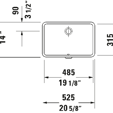 Duravit Vero 19 1/8" Rectangular Undermount Sink with Overflow 033048 - Plumbing Market