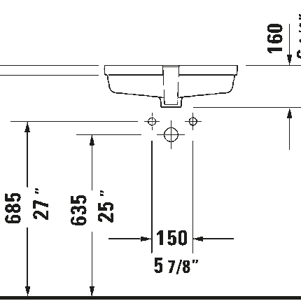 Duravit Vero 19 1/8" Rectangular Undermount Sink with Overflow 033048 - Plumbing Market
