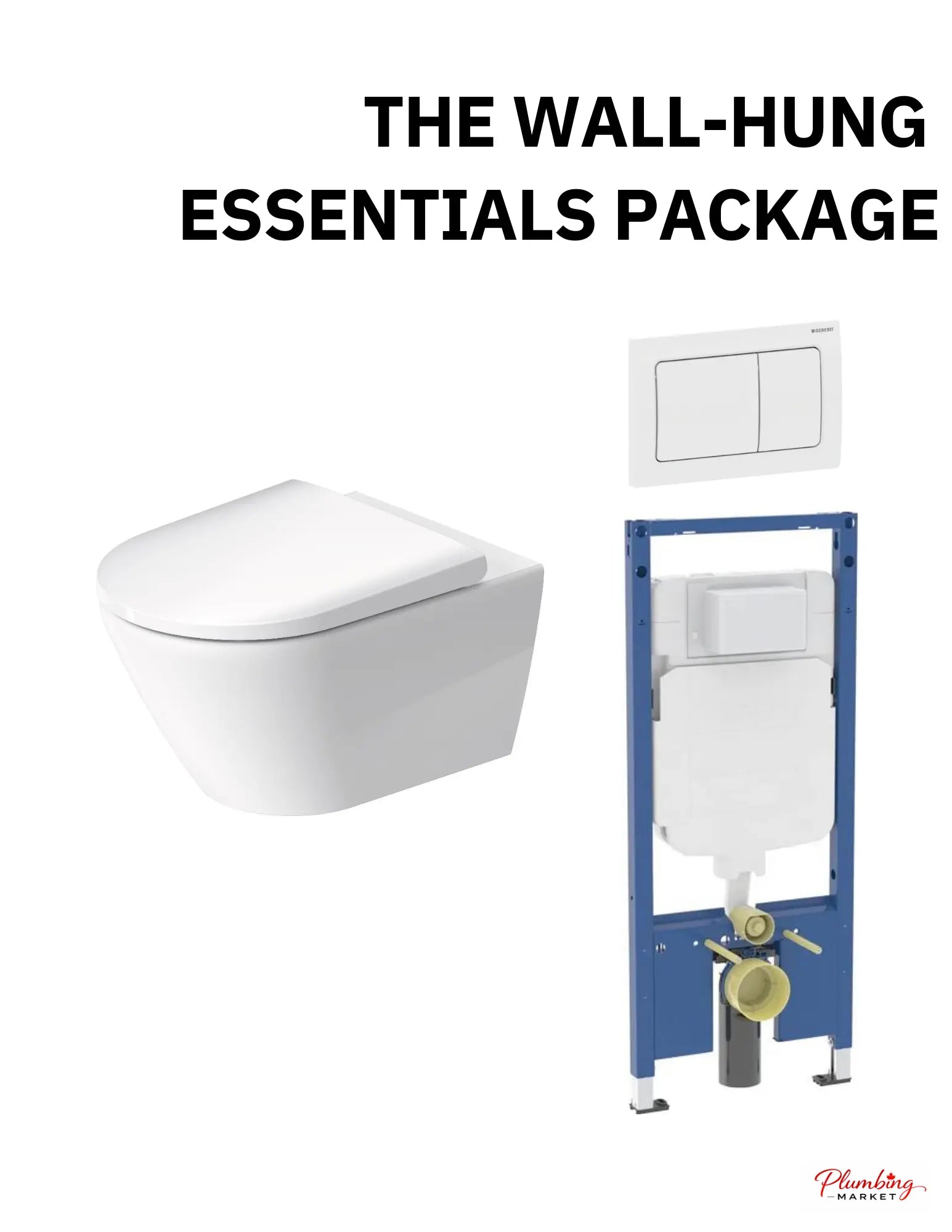 Duravit and Geberit Wall Hung Essentials Package Wall-Mount Toilet - Plumbing Market
