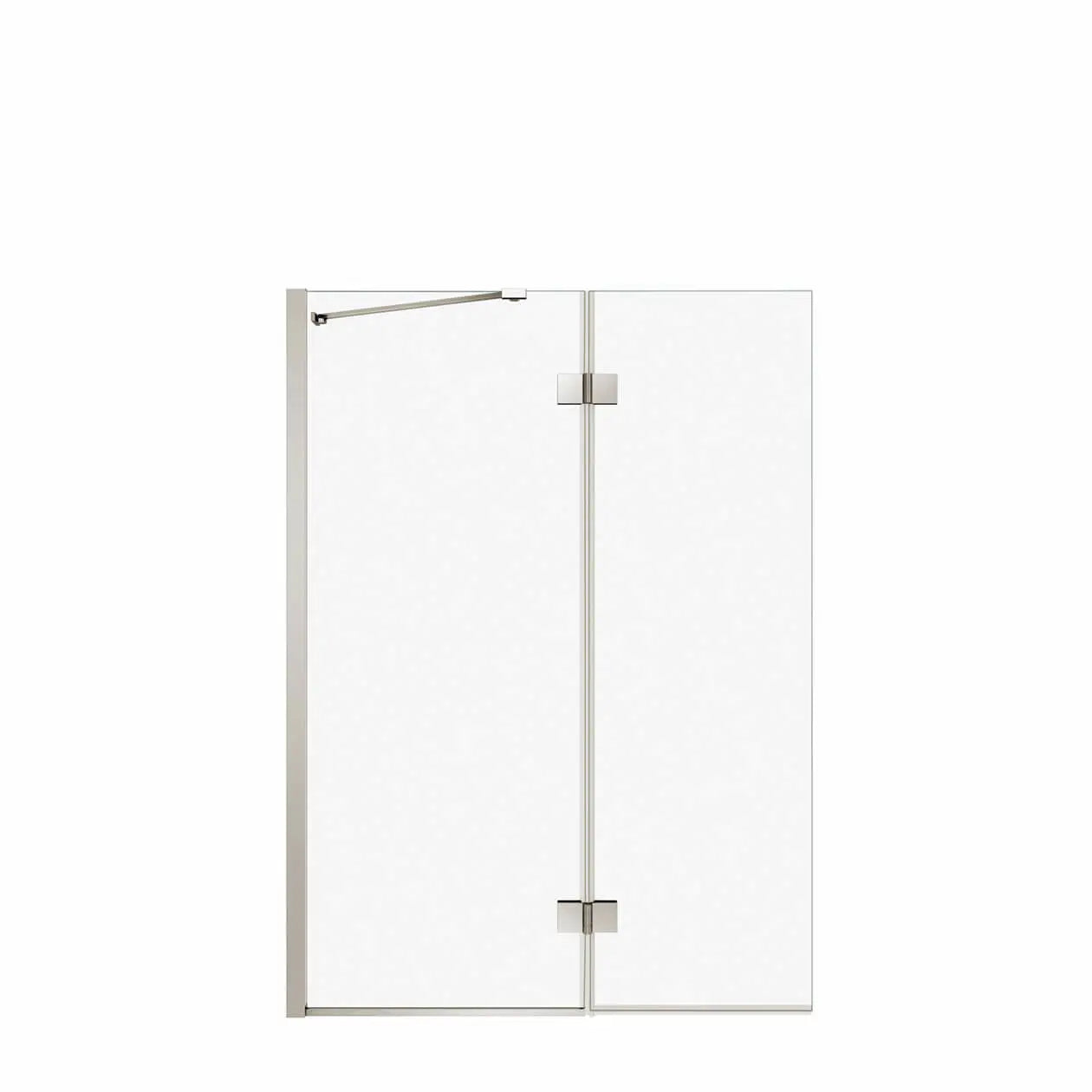 Edge Duo 42 x 58 in. 8 mm Pivot Tub Screen for Alcove Installation with Clear glass in Brushed Nickel - Plumbing Market