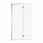 Edge Duo 42 x 75 in. 8 mm Pivot Shower Screen for Alcove Installation with Clear glass in Brushed Nickel - Plumbing Market