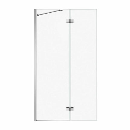 Edge Duo 42 x 75 in. 8 mm Pivot Shower Screen for Alcove Installation with Clear glass in Chrome - Plumbing Market