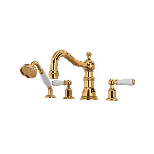 Edwardian™ 4-Hole Deck Mount Tub Filler With Column Spout - Plumbing Market