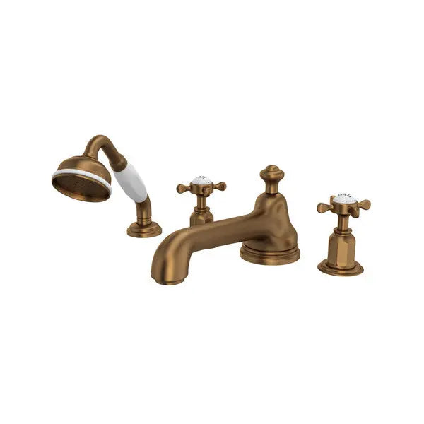 Edwardian™ 4-Hole Deck Mount Tub Filler With Low Spout - Plumbing Market