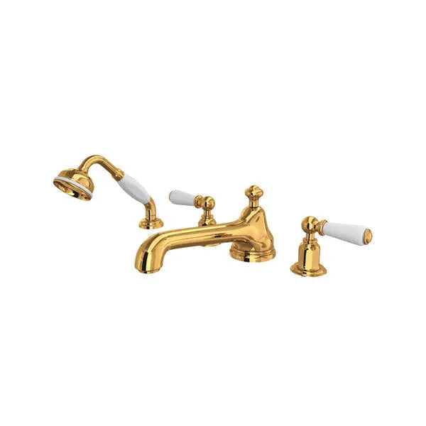 Edwardian™ 4-Hole Deck Mount Tub Filler With Low Spout - Plumbing Market