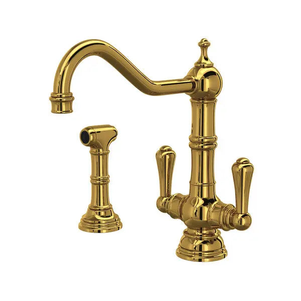 Edwardian™ Two Handle Kitchen Faucet With Side Spray - Plumbing Market
