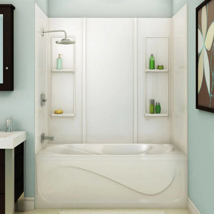 Elan 59 61 x 32 Acrylic Glue up Five-Piece Tub Wall Surround in White - Plumbing Market