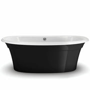 Ella Sleek 66 x 36 Acrylic Freestanding Center Drain Bathtub in White with Black Skirt - Plumbing Market
