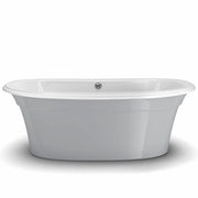 Ella Sleek 66 x 36 Acrylic Freestanding Center Drain Bathtub in White with Sterling Silver Skirt - Plumbing Market