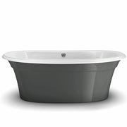 Ella Sleek 66 x 36 Acrylic Freestanding Center Drain Bathtub in White with Thunder Grey Skirt - Plumbing Market