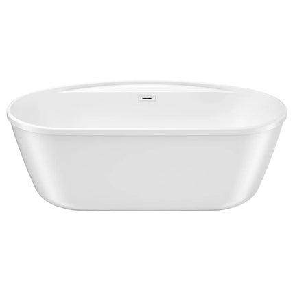 Emica 6434 AcrylX Freestanding Center Drain Bathtub in White with White Skirt - Plumbing Market