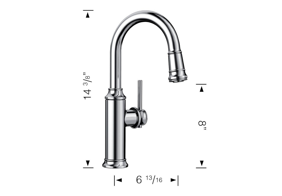 Blanco Empressa bar faucet dimension drawing