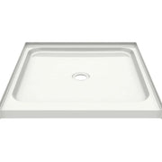 Essence Base 3636 AcrylX Alcove Shower Base with Center Drain in White - Plumbing Market