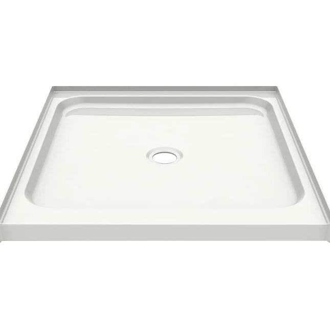 Essence Base 3636 AcrylX Alcove Shower Base with Center Drain in White - Plumbing Market