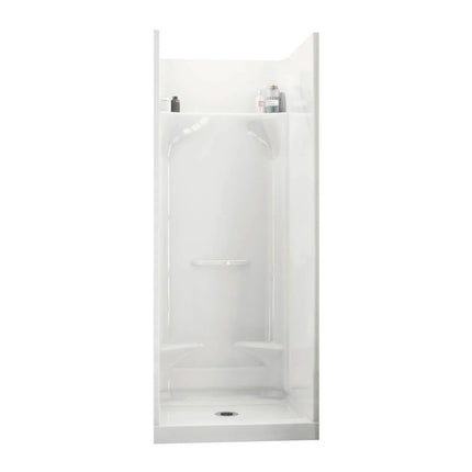 Essence SH-3232 AcrylX Alcove Center Drain Four-Piece Shower in White - Plumbing Market
