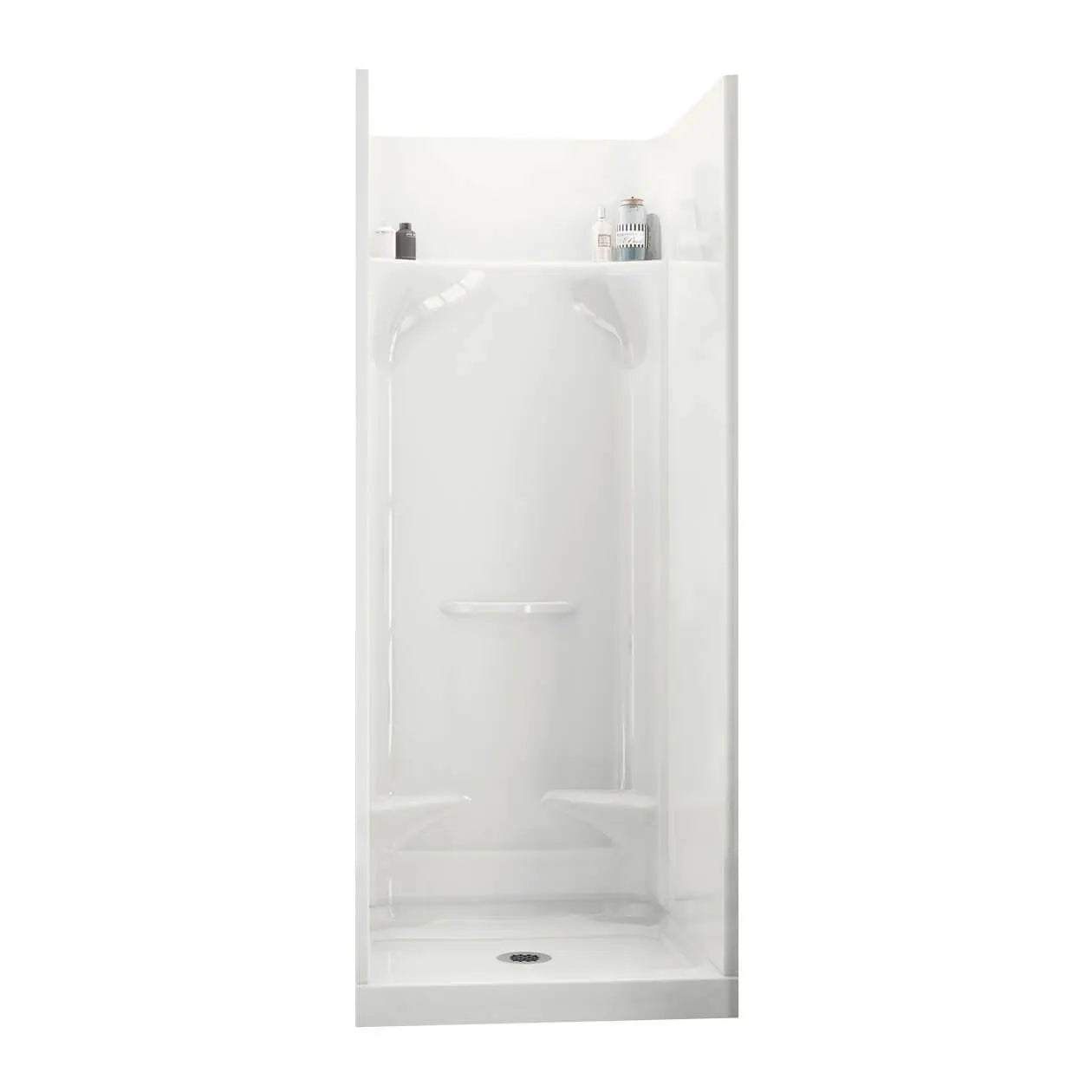 Essence SH-3232 AcrylX Alcove Center Drain Four-Piece Shower in White - Plumbing Market