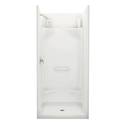 Essence SH-3636 AcrylX Alcove Center Drain Four-Piece Shower in White - Plumbing Market