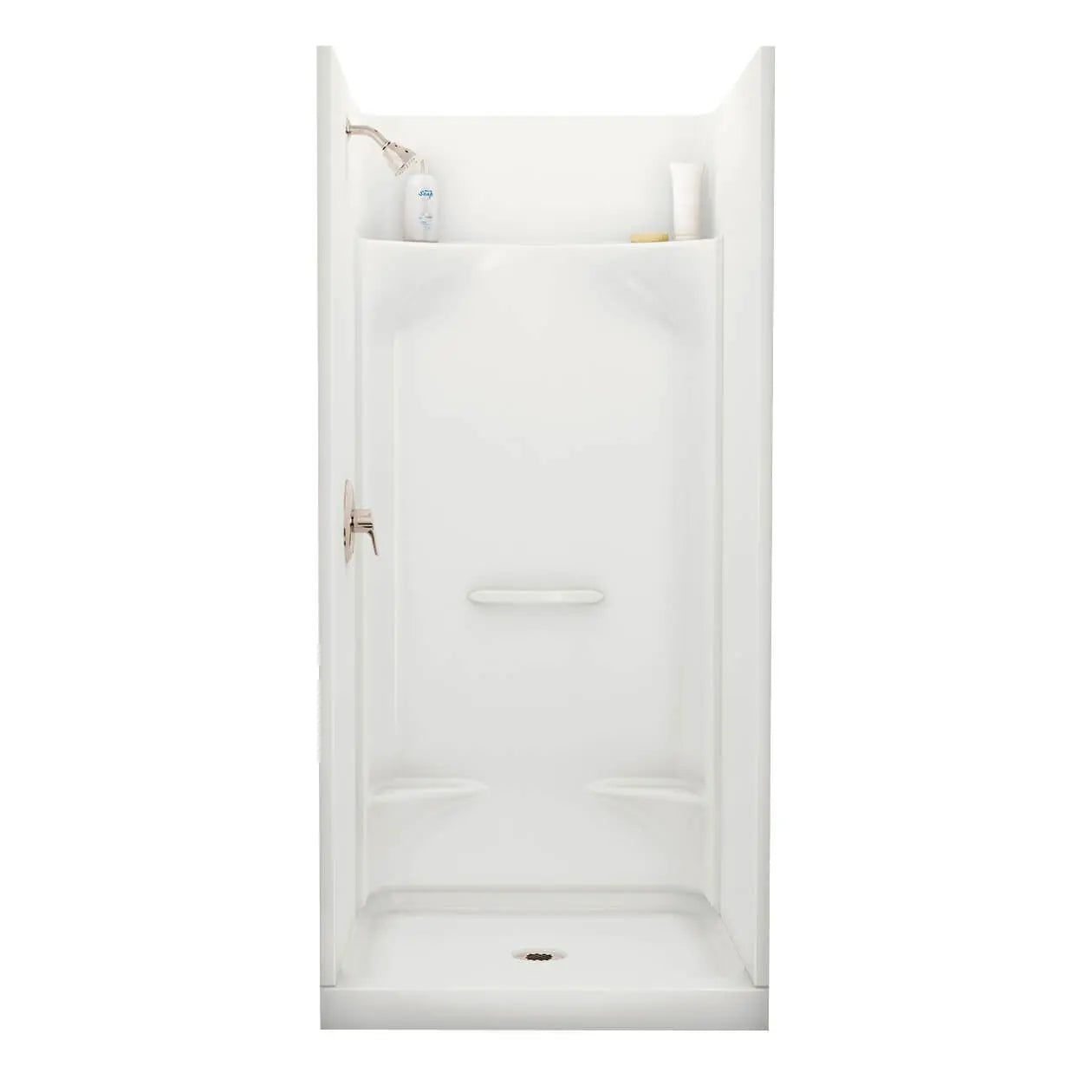 Essence SH-3636 AcrylX Alcove Center Drain Four-Piece Shower in White - Plumbing Market
