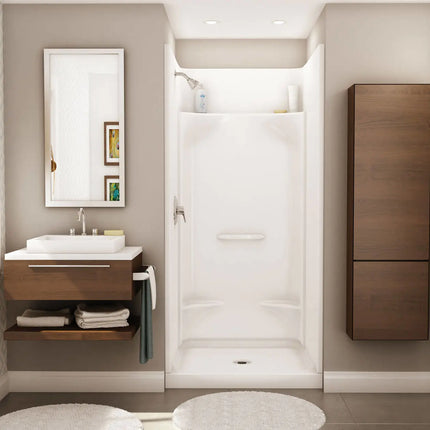 Essence SH-3636 AcrylX Alcove Center Drain Four-Piece Shower in White - Plumbing Market