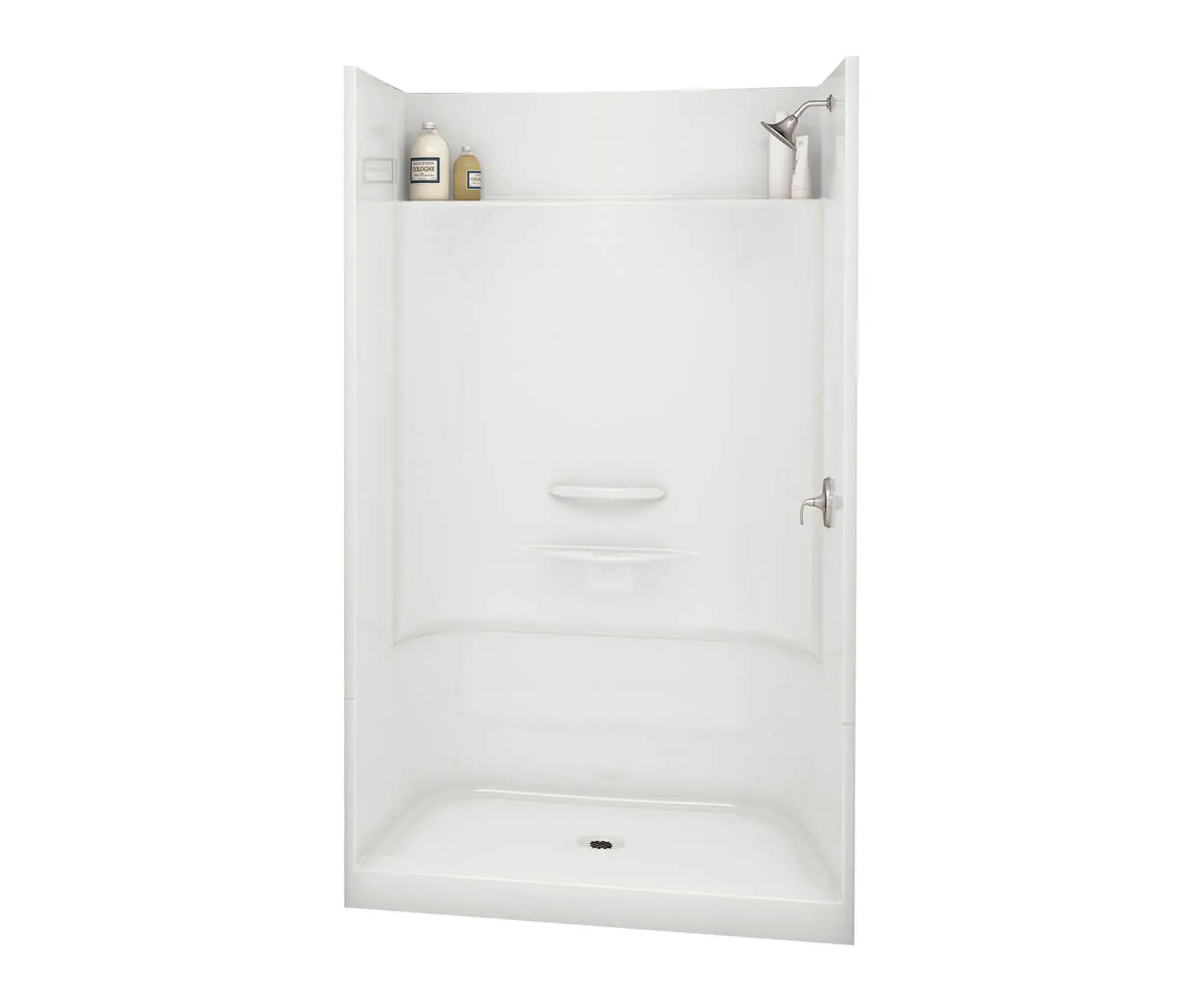 Essence SH-4834 AcrylX Alcove Center Drain Four-Piece Shower in White - Plumbing Market