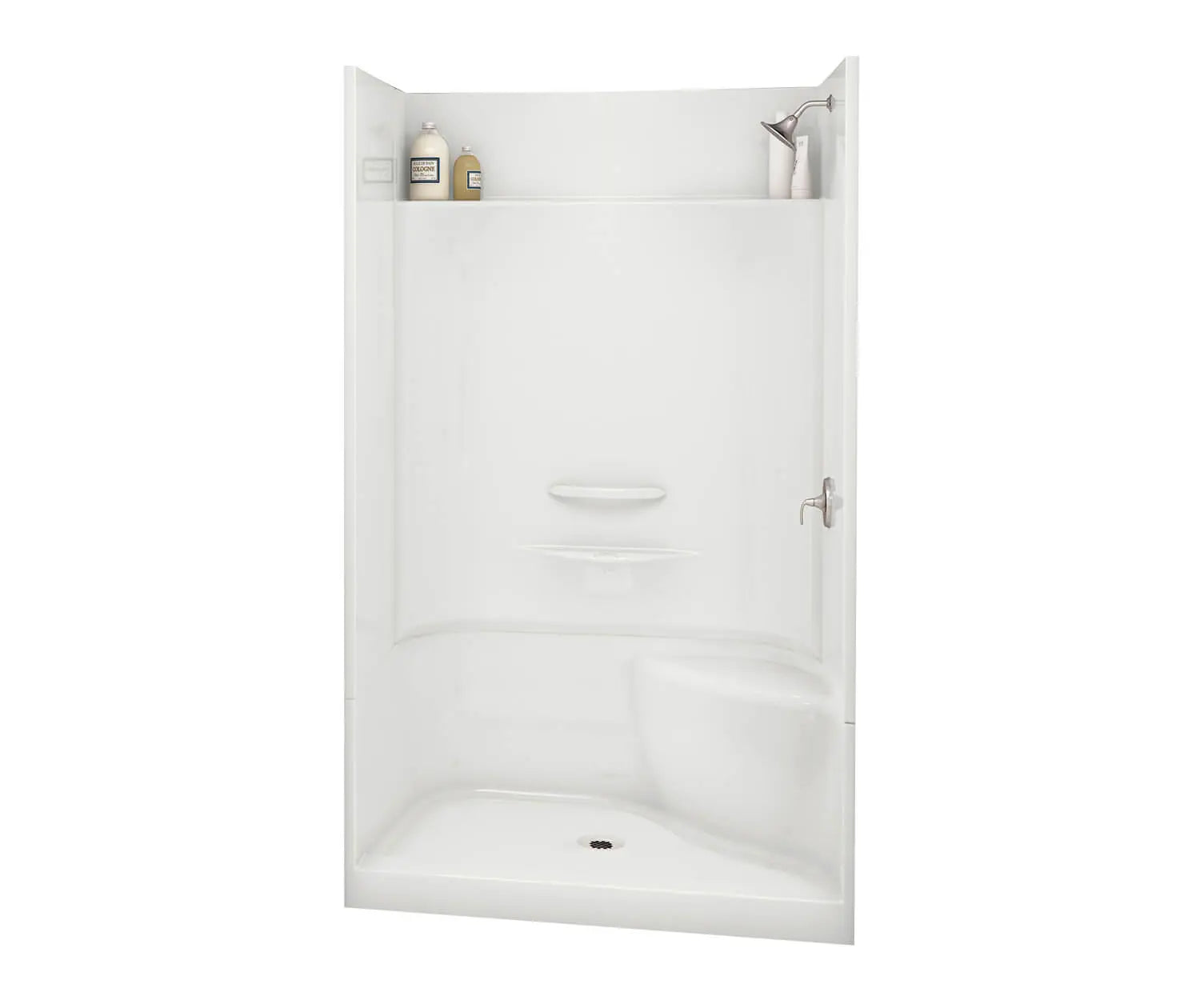 Essence SH-4834 AcrylX Alcove Center Drain Four-Piece Shower in White - Plumbing Market