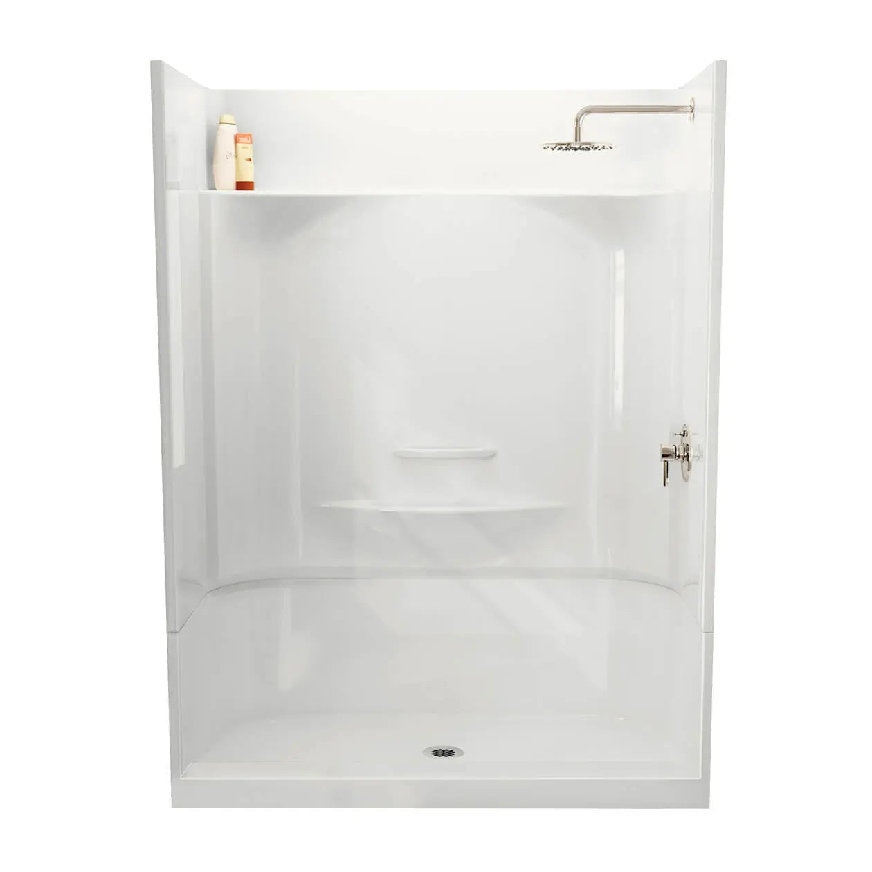 Essence SH-6030 AcrylX Alcove Center Drain Four-Piece Shower in White - Plumbing Market