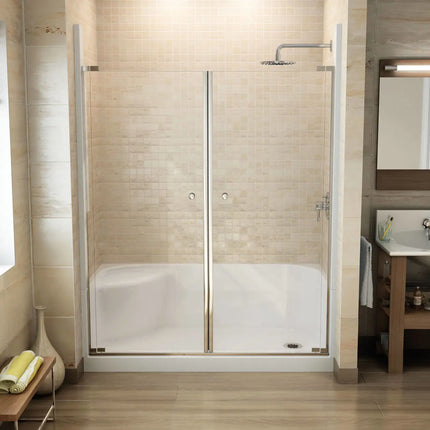 Essence SH-6034 AcrylX Alcove Center Drain Four-Piece Shower in White - Plumbing Market